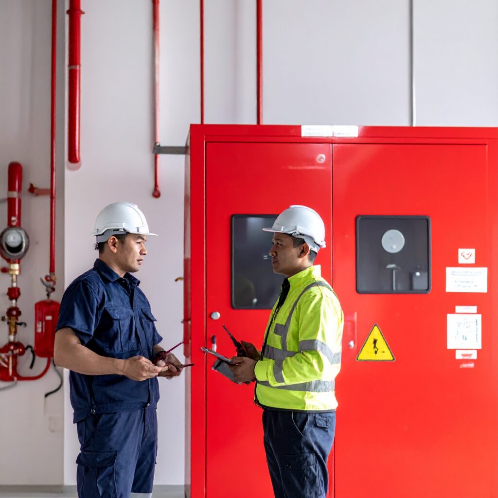 Firefly_A photorealistic modern commercial or industrial facility showing a team of professio 221868